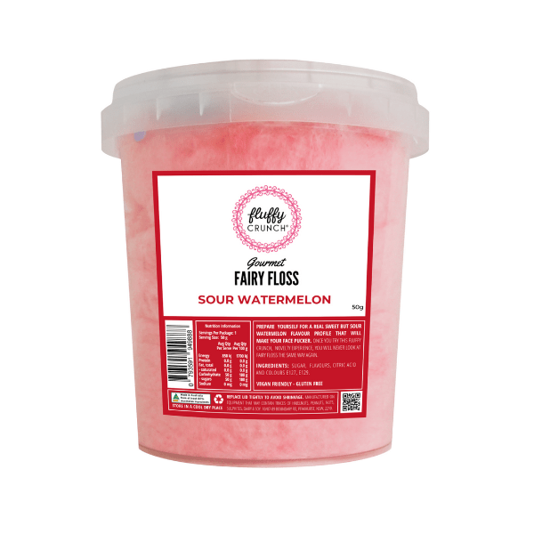 Sour Watermelon Fairy Floss 50g Fluffy Crunch