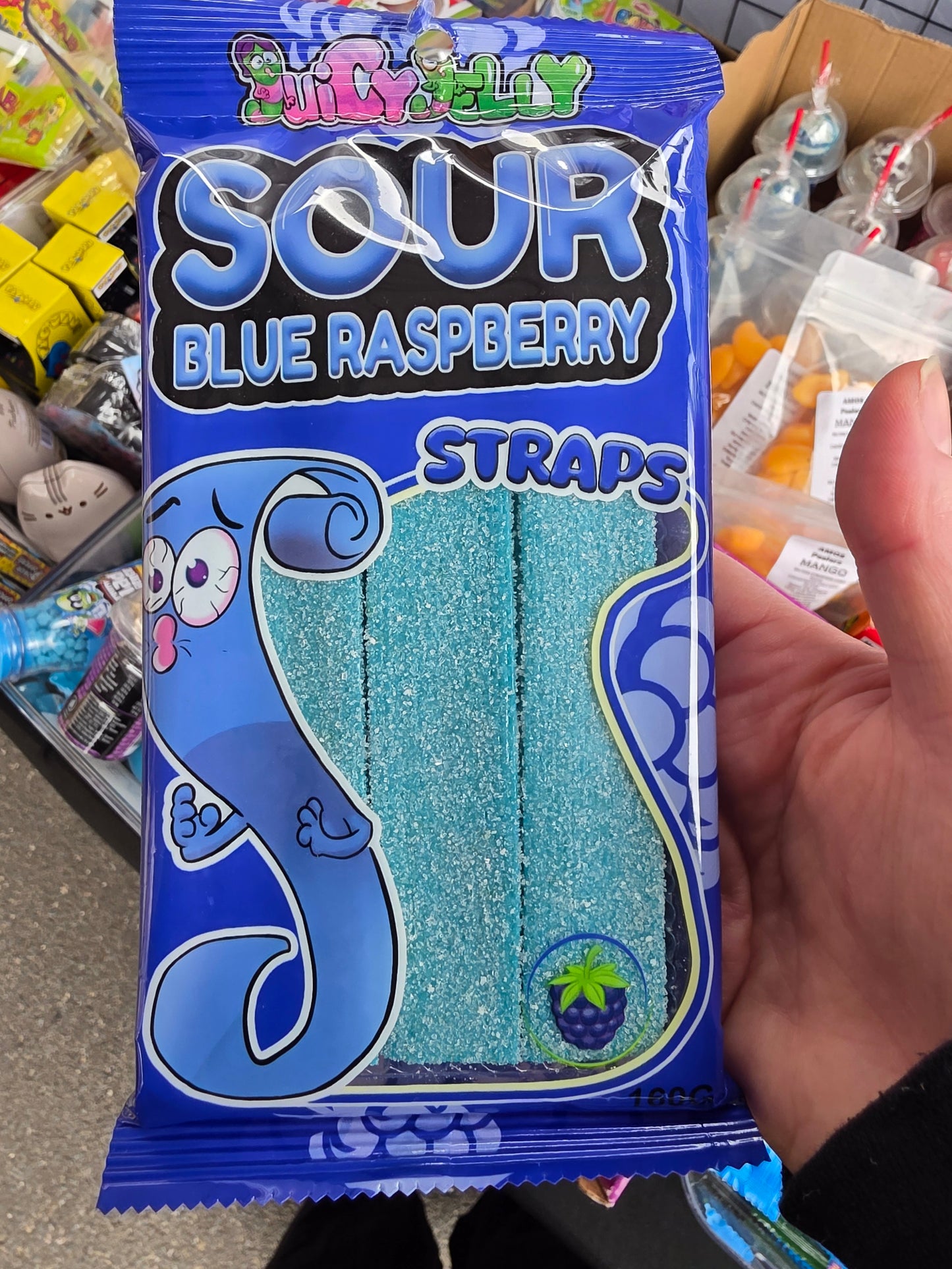 Sour Blue Raspberry straps 160g