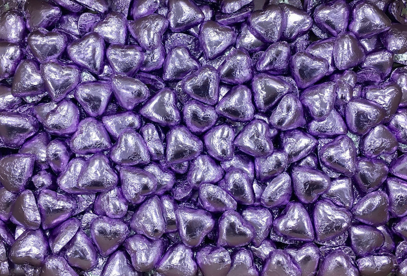Milk Chocolate Hearts Lilac 100g
