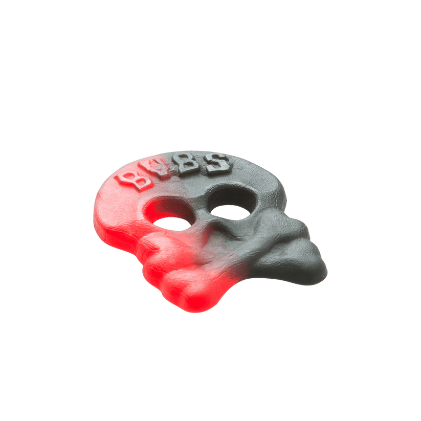 Bubs Raspberry Licorice Skulls jelly 100g