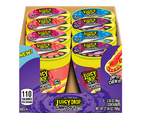 JUICY DROP GUMMIES DIP & STIX BLUE or PINK 96G