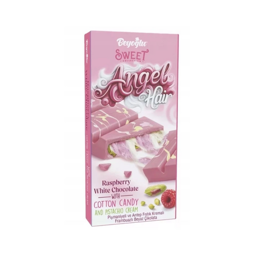 Beyoglu Dubai Chocolates Angel Hair Raspberry Chocolate Filled with Pistachio and Cotton Candy 160g