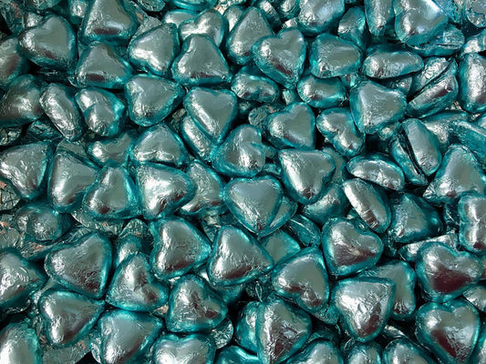 Milk Chocolate Hearts Light Blue 100g