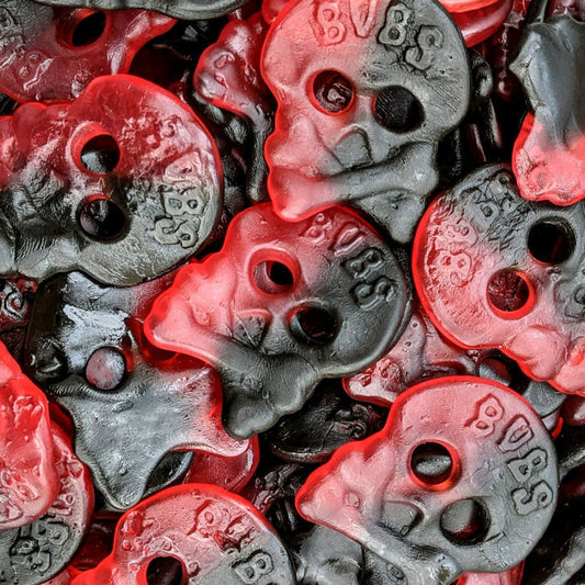 Bubs Raspberry Licorice Skulls jelly  100g
