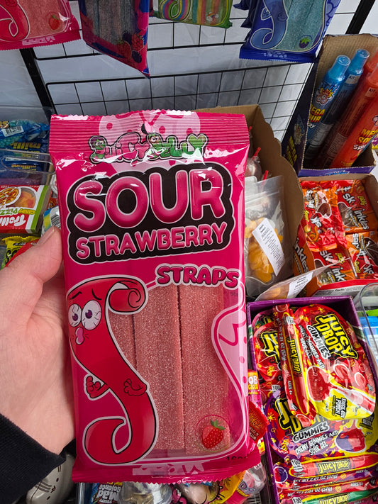 Sour Strawberry Straps 160g