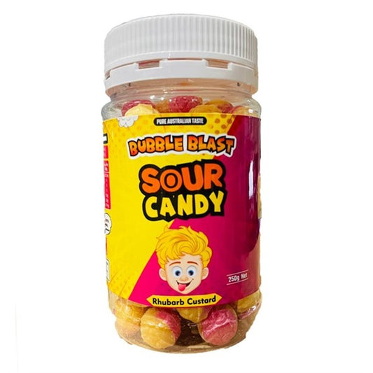 Sour Rhubarb & Custard Hard Rock Candy 250g
