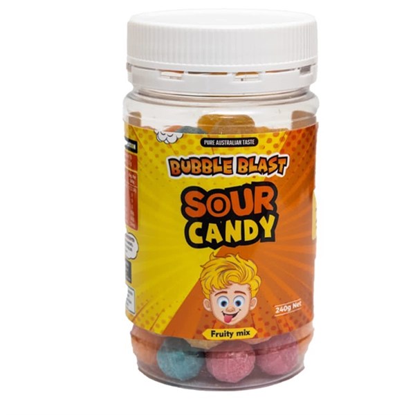 Sour Fruit Mix Rock Candy 250g Aussie Made