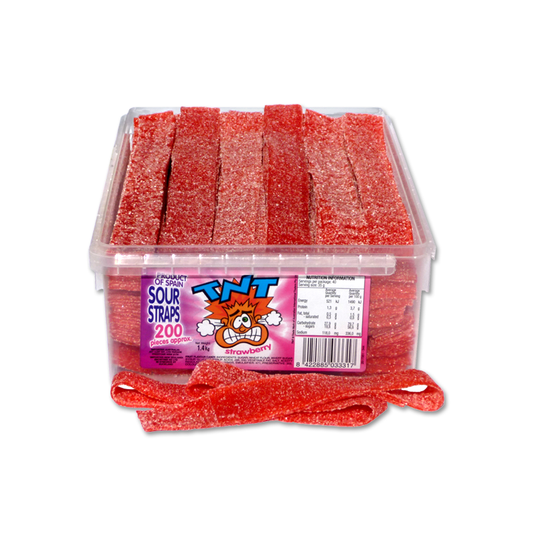TNT Sour Straps Strawberry 100g