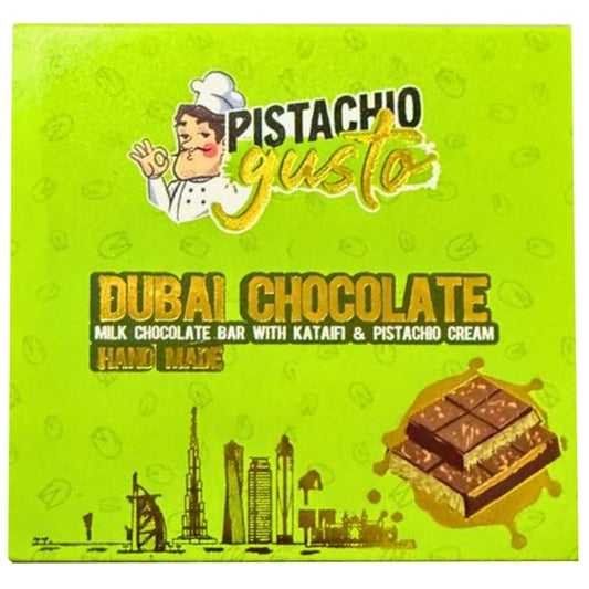 Pistachio Gusto Dubai Chocolate - Milk Chocolate Pistachio Small Bar 100g